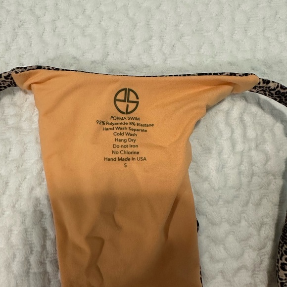 Orange animal print poema swimwear bikini set reversible - Picture 2 of 6